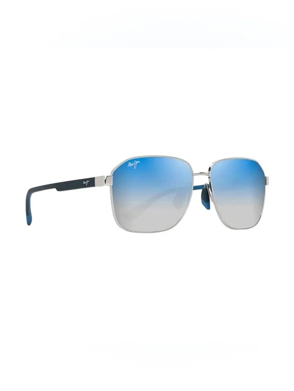 New! Maui Jim O'nipa'a DBS651-17 Silver Blue Square Aviator Polarized Sunglasses